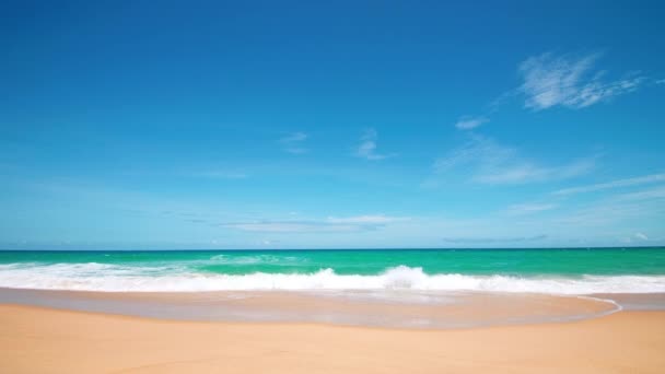 Praia Tropical Bonita Com Céu Azul Nuvens Praia Tropical Com — Vídeo de Stock