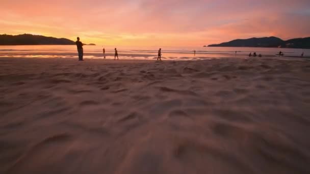 Phuket Sign Multi Color Beach Patong Beach Phuket Thailand Beach — Video Stock