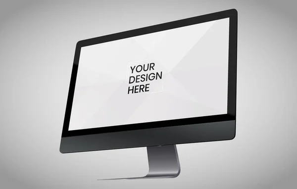 Computer Screen White Background Mock Computer Modern Monitor Design Mock — Stock Photo, Image