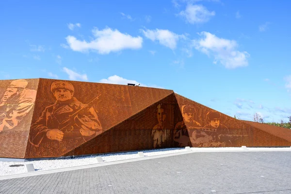 Fragmento Painéis Com Nomes Soldados Caídos Memorial Rzhev Soldado Soviético — Fotografia de Stock