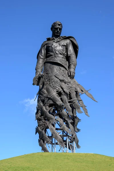 Statue Soldat Soviétique Mémorial Rzhev Soldat Soviétique Khoroshevo District Rzhev Images De Stock Libres De Droits