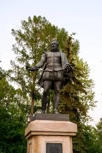 Památník Miguela Cervantes Saavedra Parku Přátelství Moskva Ruská Federace Července — Stock fotografie