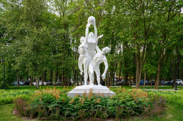 Escultura Deporte Parque Estación Del Río Del Norte Moscú Federación —  Fotos de Stock