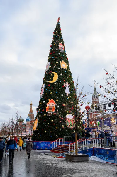 Decoración Año Nuevo Navidad Plaza Roja Moscú Federación Rusa Diciembre — Foto de Stock