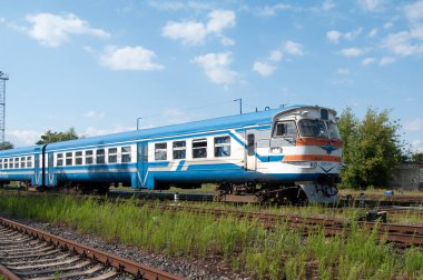 Mazot treni MDP-005 Beyaz Rusya Demiryolu Brest-Kuzey İstasyonu, Brest, Belarus, 20 Temmuz 2015