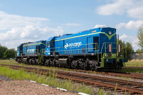 Locomotives Diesel Manœuvre Sm48 118 Sm48 116 Pkp Cargo Gare — Photo