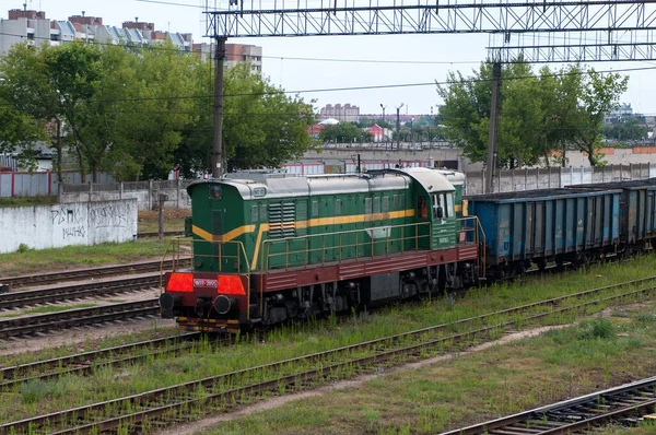 Shunting Diesel Locomotiva Chme3 2855 Bug Park Brest Central Estação — Fotografia de Stock