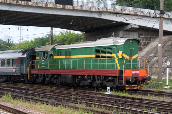 Locomotive Diesel Manœuvre Chme3 2855 Gare Centrale Brest Central Chemin — Photo