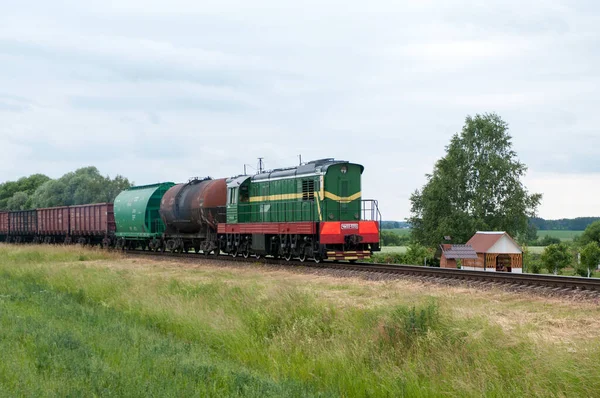 Locomotive Diesel Manœuvre Chme3 5213 Skribovtsy Tronçon Lida Chemin Fer — Photo