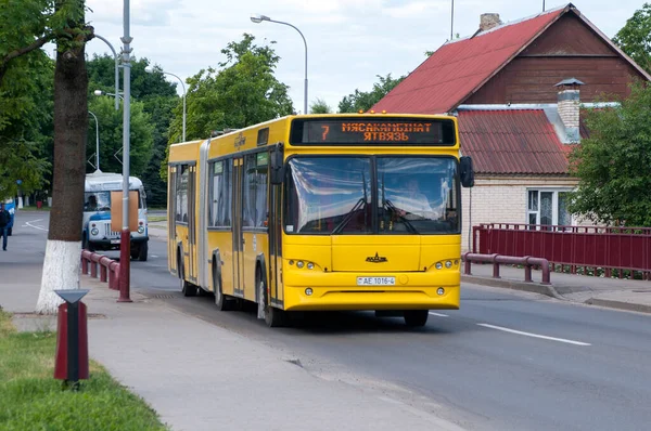 Nízkopodlažní Městský Autobus Maz 105 465 Ulici Lenin Volkovysk Region — Stock fotografie