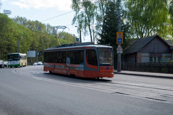 Tramvay Ktm 623 236 Dzerzhinsky Caddesi Smolensk Rusya Mayıs 2015 — Stok fotoğraf