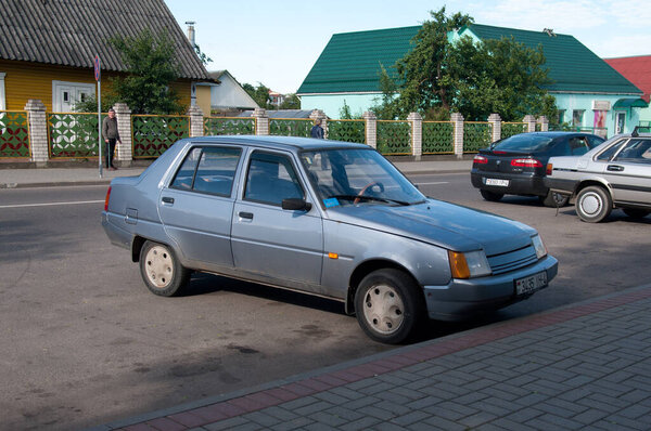 Car ZAZ-1103 "Slavuta" at Pushkin street, Slonim, Grodno region, Belarus, June 17, 2014