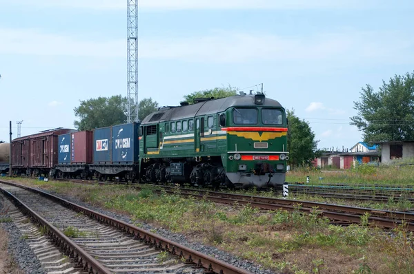 Vrachtdiesellocomotief M62 1052 Brest Northern Station Van Belarussische Spoorweg Brest — Stockfoto