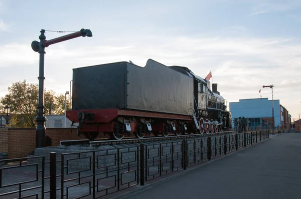 Locomotora Monumento Vapor 787 Estación Bryansk Orlovskiy Del Ferrocarril Moscú —  Fotos de Stock