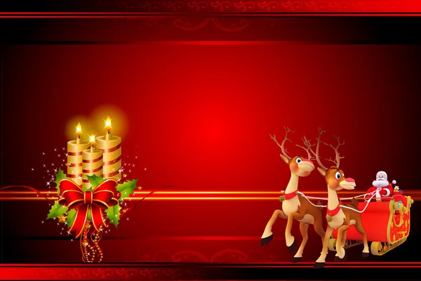 Babbo Natale con regali su sfondo di colore rosso — Foto Stock