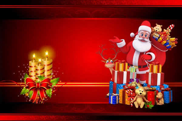 Santa claus with lots of gifts — Stock Photo, Image