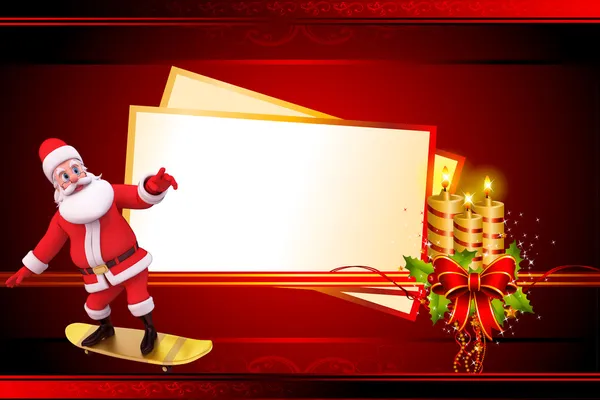 Santa Claus con regalos sobre fondo de color rojo — Foto de Stock