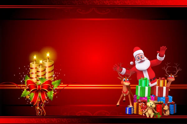 Santa Claus con fondo de color rojo — Foto de Stock