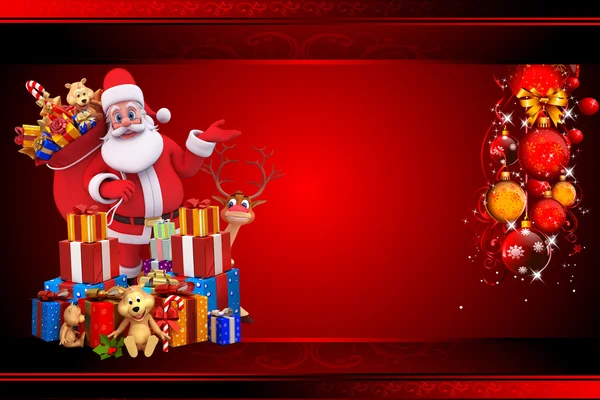 Santa Claus con fondo de color rojo —  Fotos de Stock