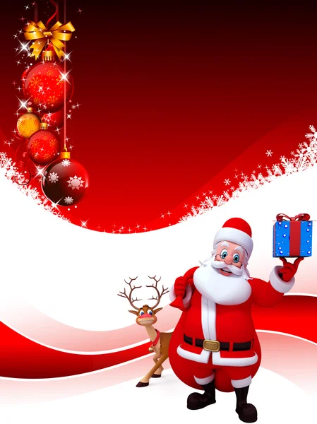 Santa claus op rode kleur achtergrond — Stockfoto