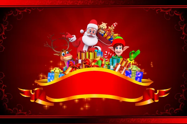 Santa claus on red color background — Stock Photo, Image