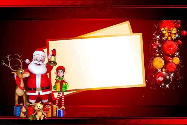 Weihnachtsmann mit rotem Hintergrund — Stockfoto