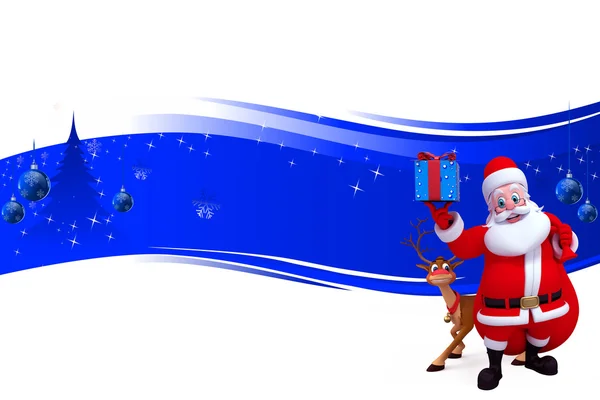 Weihnachtsmann auf dunkelblauem Hintergrund — Stockfoto