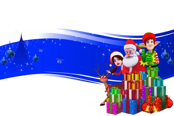Papai Noel no fundo azul escuro — Fotografia de Stock