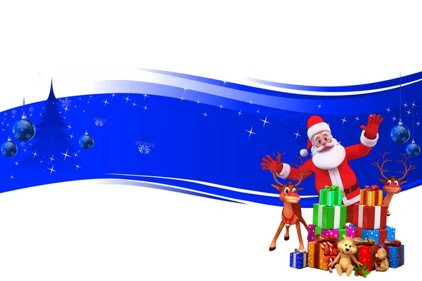 Santa Claus sobre fondo azul oscuro — Foto de Stock