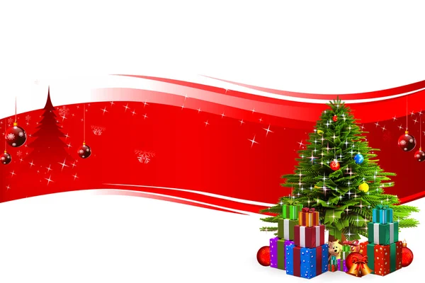 Julklappar på röd bakgrund — Stockfoto