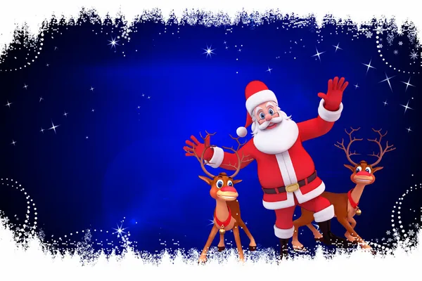 Santa claus on dark blue background — Stock Photo, Image