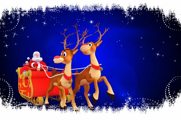 Santa claus on dark blue background — Stock Photo, Image