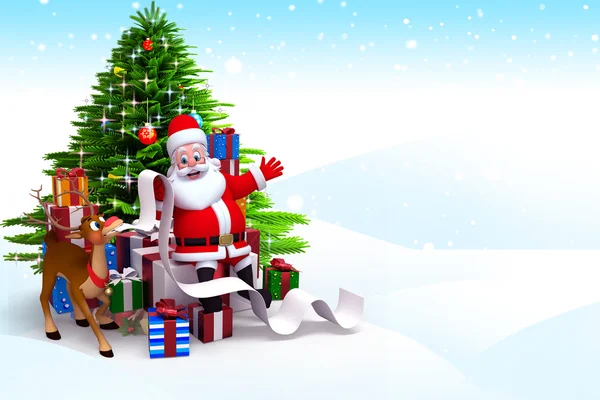 Santa claus on iceland with many gifts — Stock Photo, Image