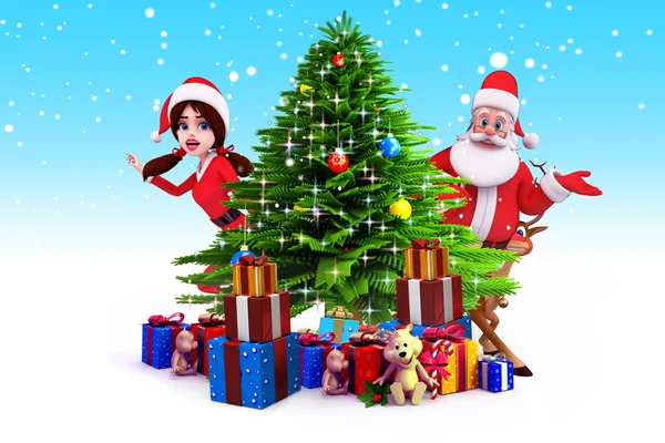 Santa Claus en iceland con muchos regalos —  Fotos de Stock