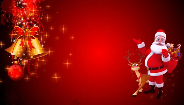 Santa claus with red color background — Stock Photo, Image