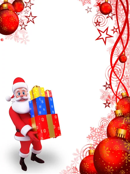 Jultomten med röd färgbakgrund — Stockfoto