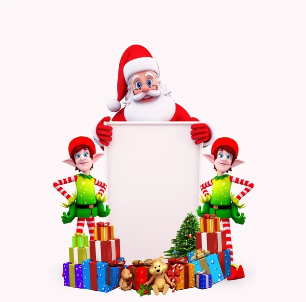 Santa claus with a big sign — Stock Photo, Image