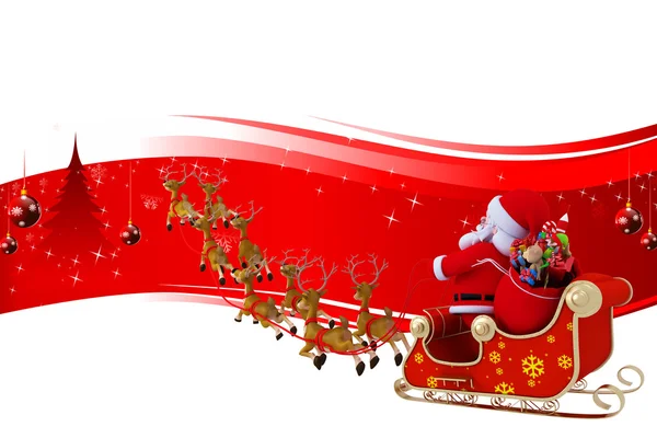 Papai Noel com fundo de cor vermelha — Fotografia de Stock