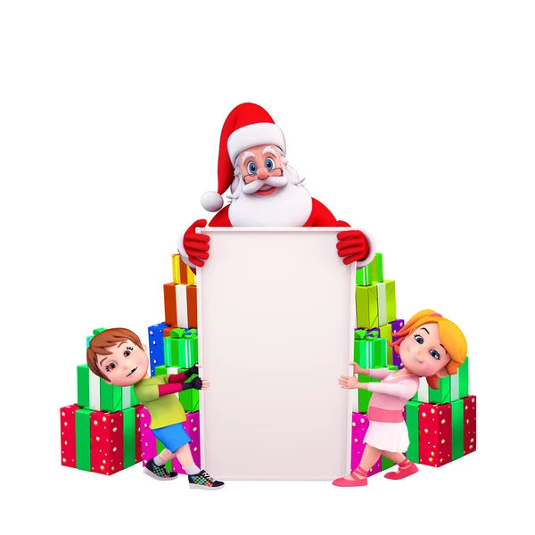 산타 클로스와 화이트 큰 기호로 아이 — 스톡 사진