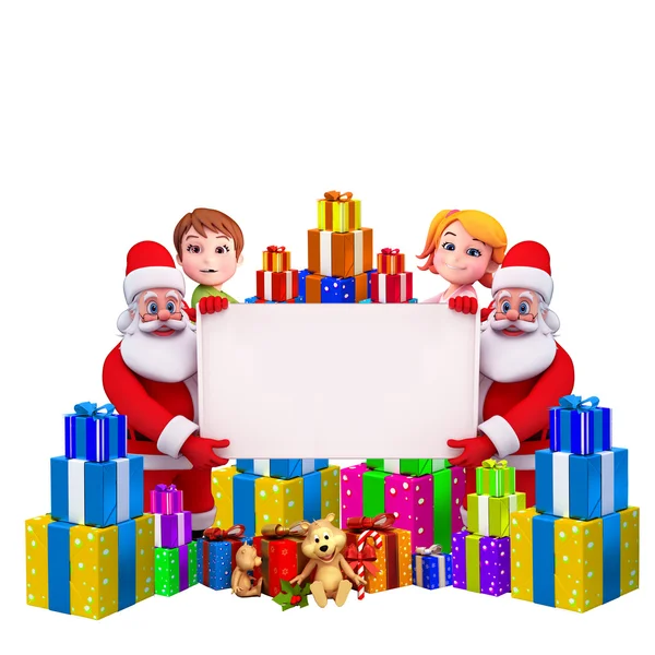 Kids with santa claus — Stock Photo, Image