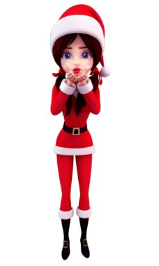 mutlu Noel Baba kız