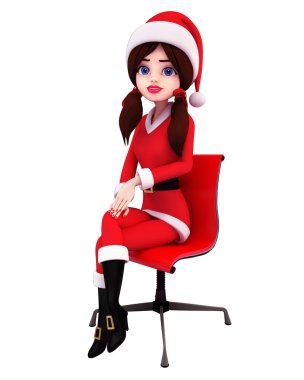 mutlu Noel Baba kız