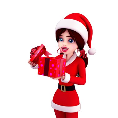 mutlu Noel Baba kız