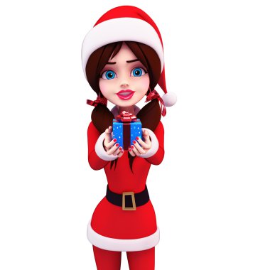 mutlu Noel Baba kız