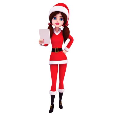 mutlu Noel Baba kız