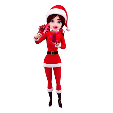 mutlu Noel Baba kız