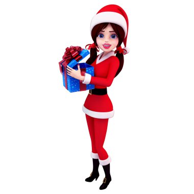 mutlu Noel Baba kız