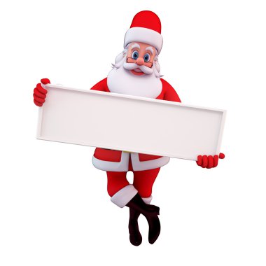 Noel Baba ile büyük bir tabela