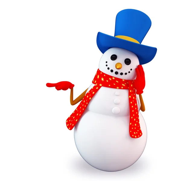 Happy enjoying snowman — Stock Photo, Image