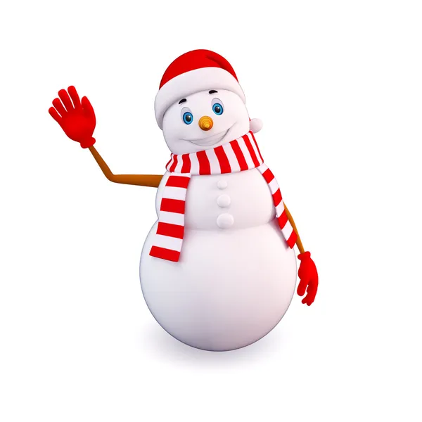 Happy enjoying snowman — Stock Photo, Image